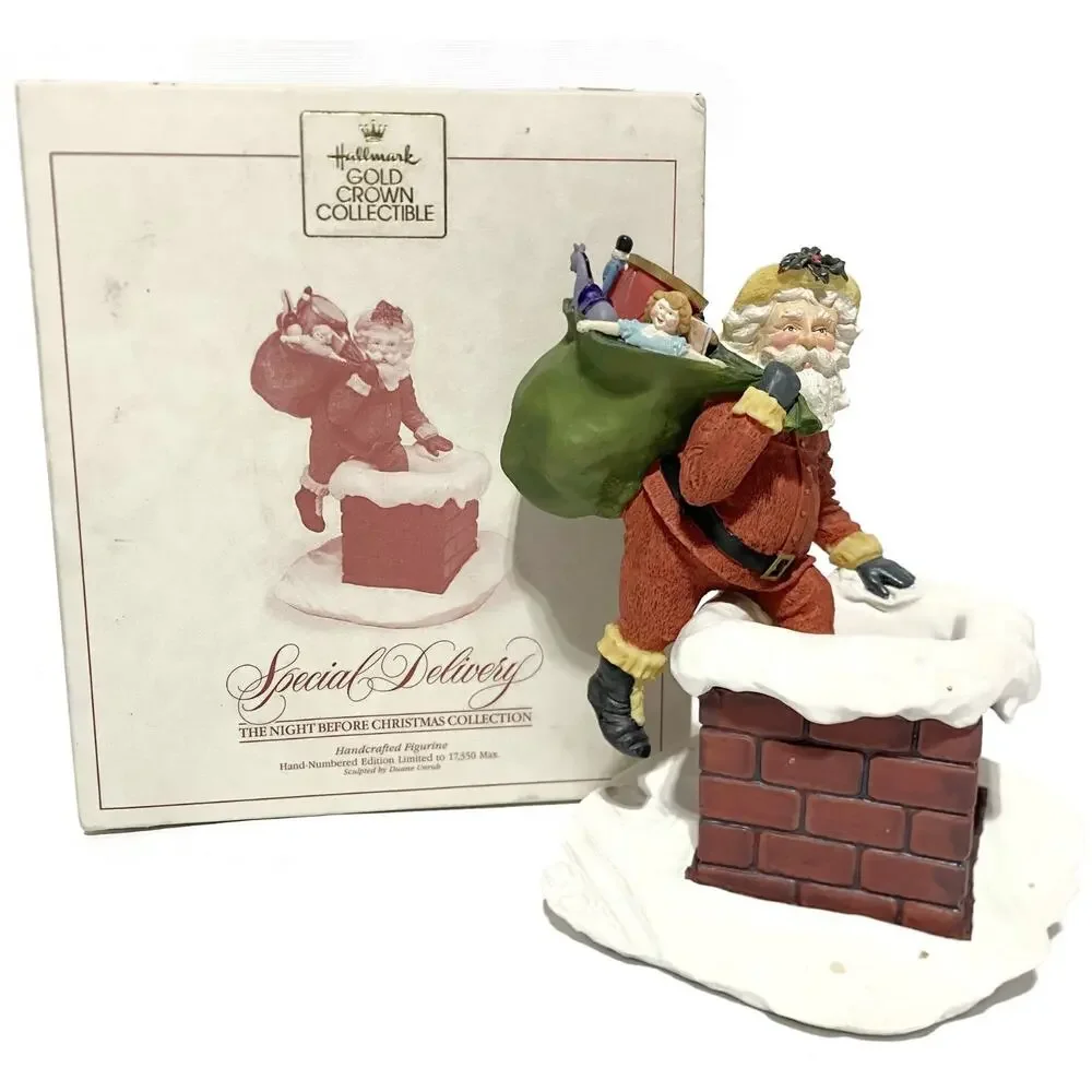 Hallmark Gold Crown Special Delivery Santa Figurine Night Before Christmas 1987